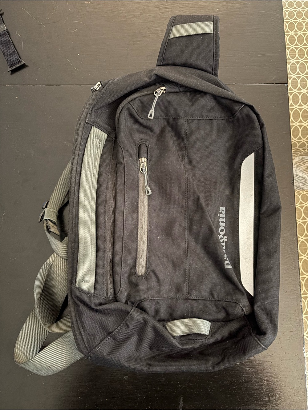 Patagonia Black and Gray Sling Pack